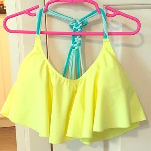 VS Pink flounce swim top